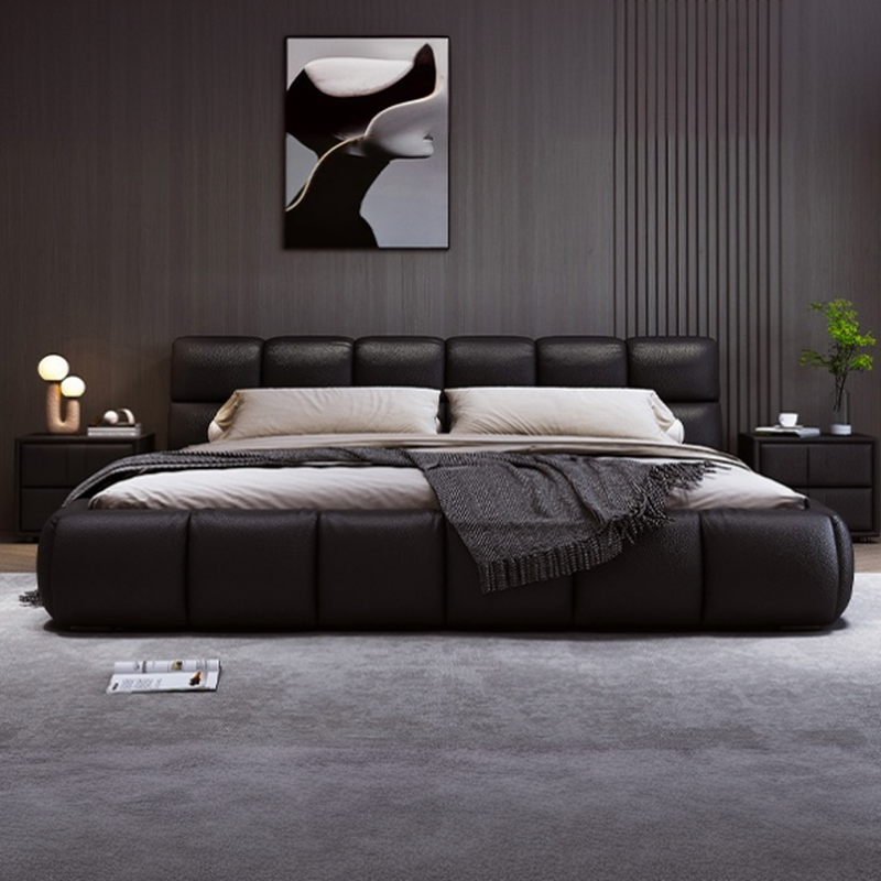 Midnight Black Modish Floor Bed