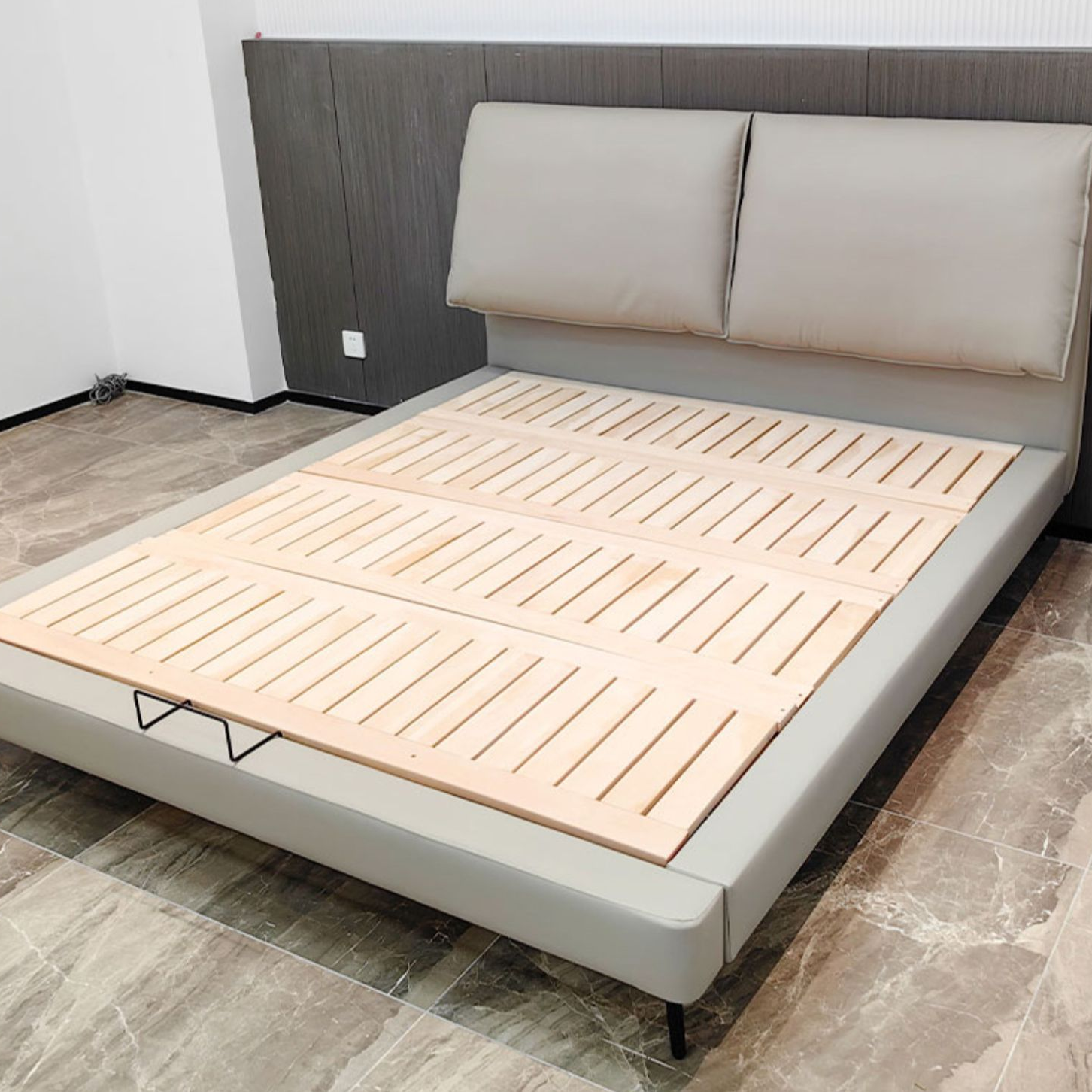 Pale Gray Modish Pallet Bed Frame