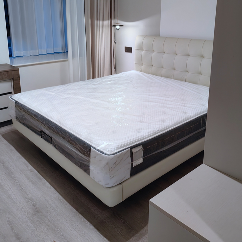 White Modish Pallet Bed Frame with Stitch-tufted Detail