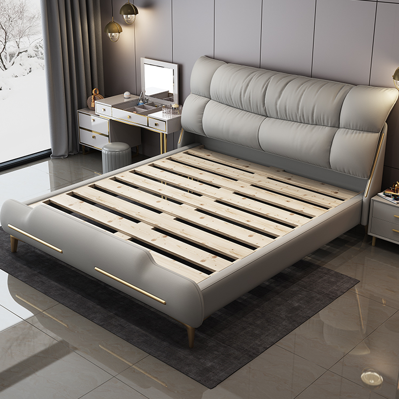 Gray Panel Bed with Pine Wood Frame, Included Mattress, Perfect for Bedroom