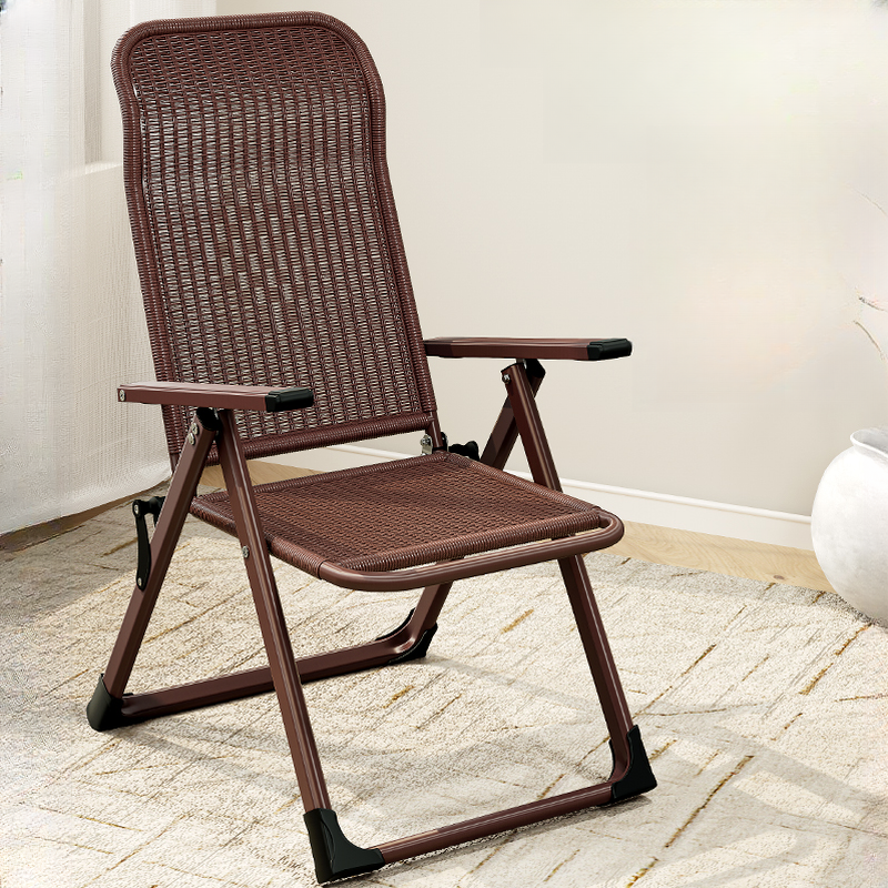 Contemporary Solid Colour Recline Chairs with Ink/Brown Upholstery, Metal Frame, Non-Rocking Base, Locking Back Angle, and Independent Foot Movement