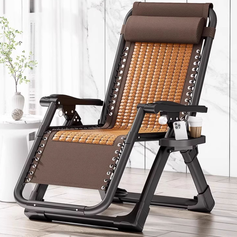 Tartan Ink/Grey Recline Chairs with Non Rocking Base, Removable Cushion, Pillow, Locking Back Angle, and Cup Holder