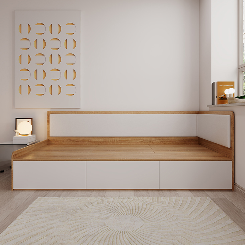 Chic Natural Colour Modish Storage Bed