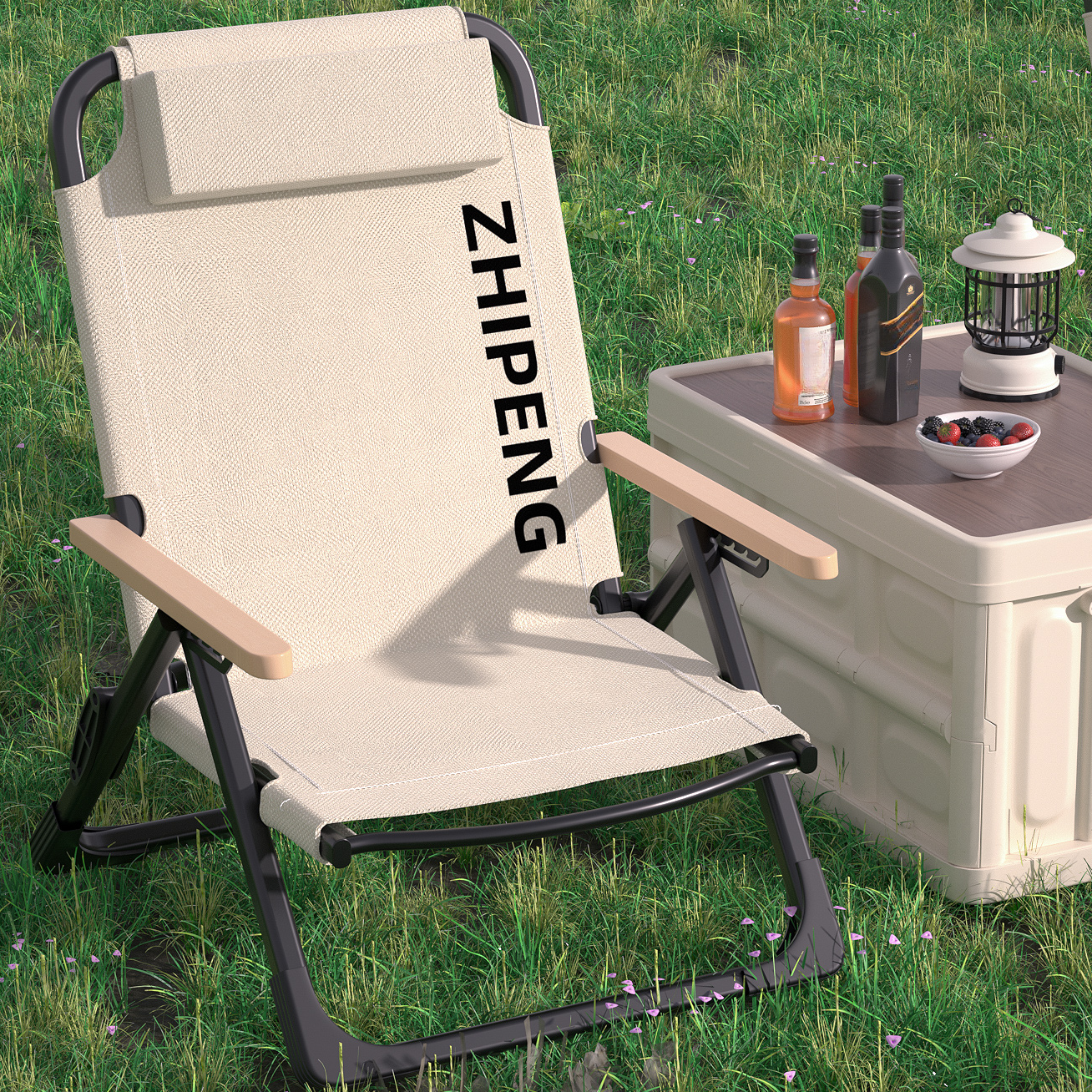 Contemporary Solid Colour Metal Recline Chairs with Non Rocking Base, Pillow, and Locking Back Angle Adjustment