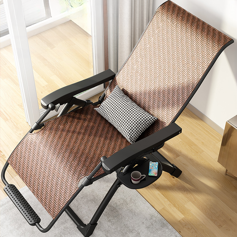 Recline Chairs in Grey with Metal Frame, Non Rocking Base, Removable Cushion, Locking Back Angle, Stitch-tufted, and Cup Holder