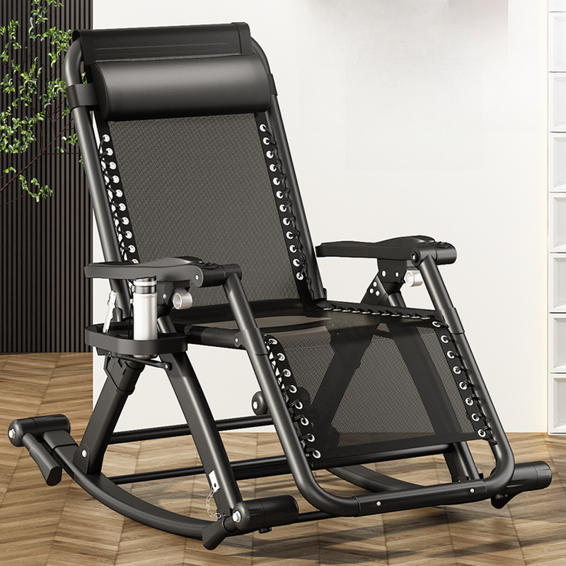 Non Rocking Locking Back Angle Recline Chairs with Detachable Cushion, Pillow, Cup Holder & Independent Foot Movement, Grey/Cerulean/Olive Green