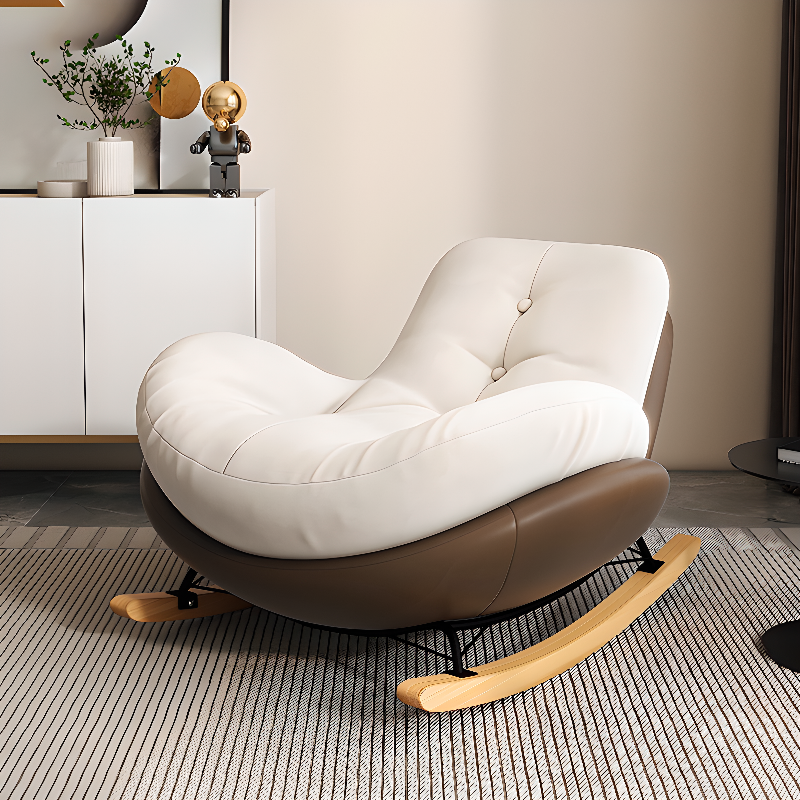 Trendy Upholstered Cushioned Rocking Chair