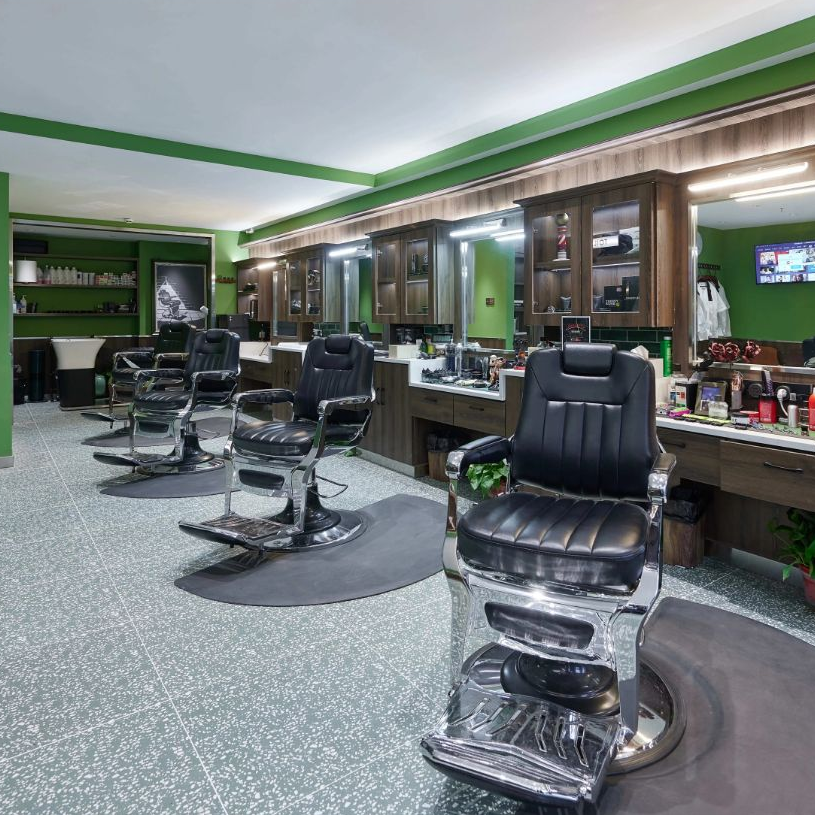 Electroplated Frame Barber Chair with Arm Feature