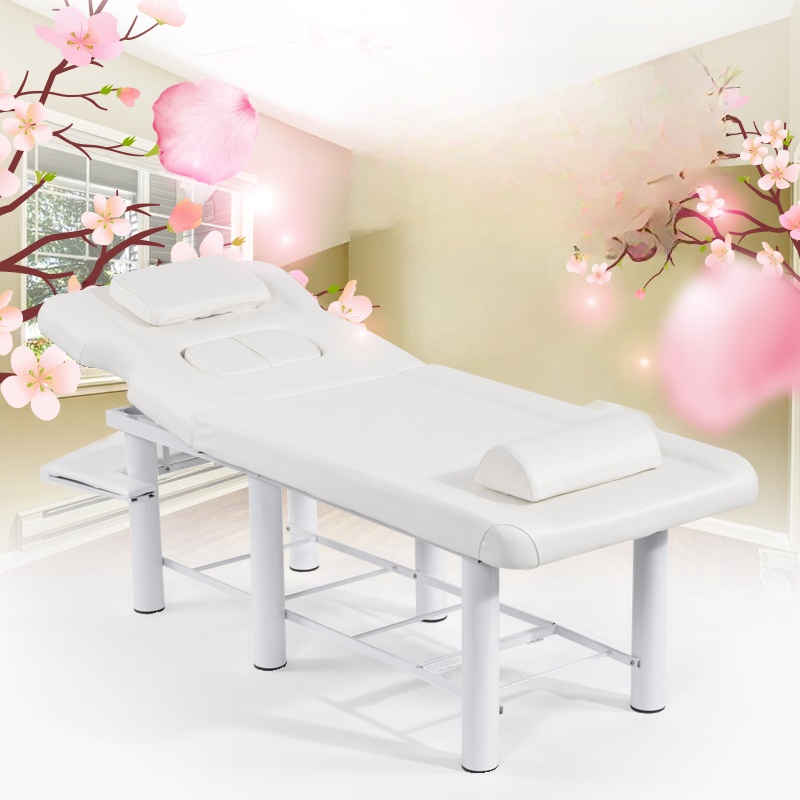 Fixed Height Alloy Rectangular Trestle Base Facial Bed with 1 Chair