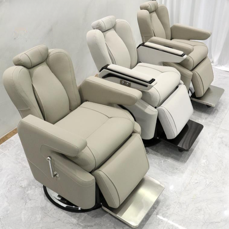 Motorized Reclining Barber Chair with Armrest