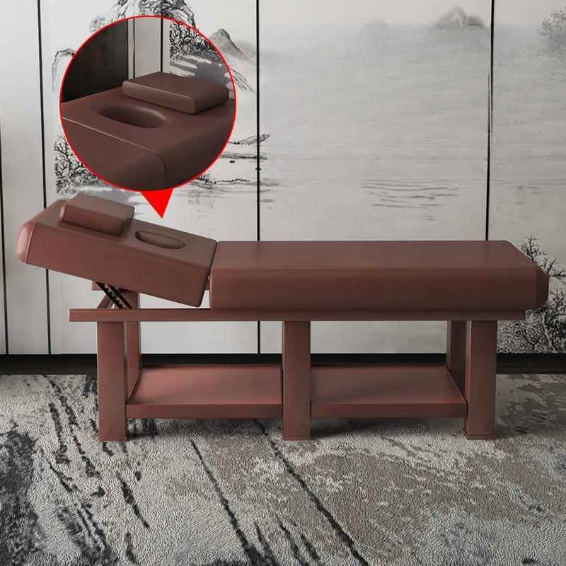 Alloy Trestle Base Rectangular Facial Bed with Fixed Height and Watertight Durability