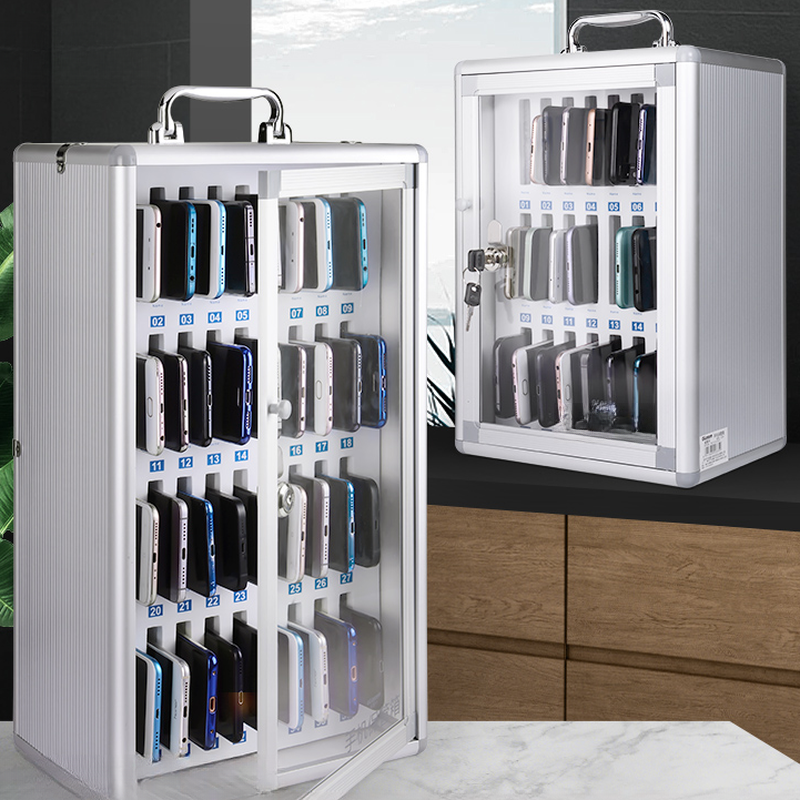 Aluminum Steel Cell Phone Lockers with 3/4/5 Tiers, Clear Doors, 5-Wide Compartments, Lock and Base