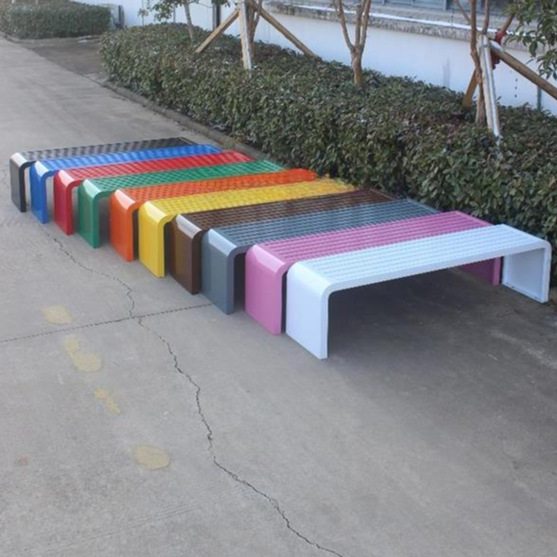 Contemporary Rainproof Stainless Steel Picnic Bench in Gray/Sepia/Orange