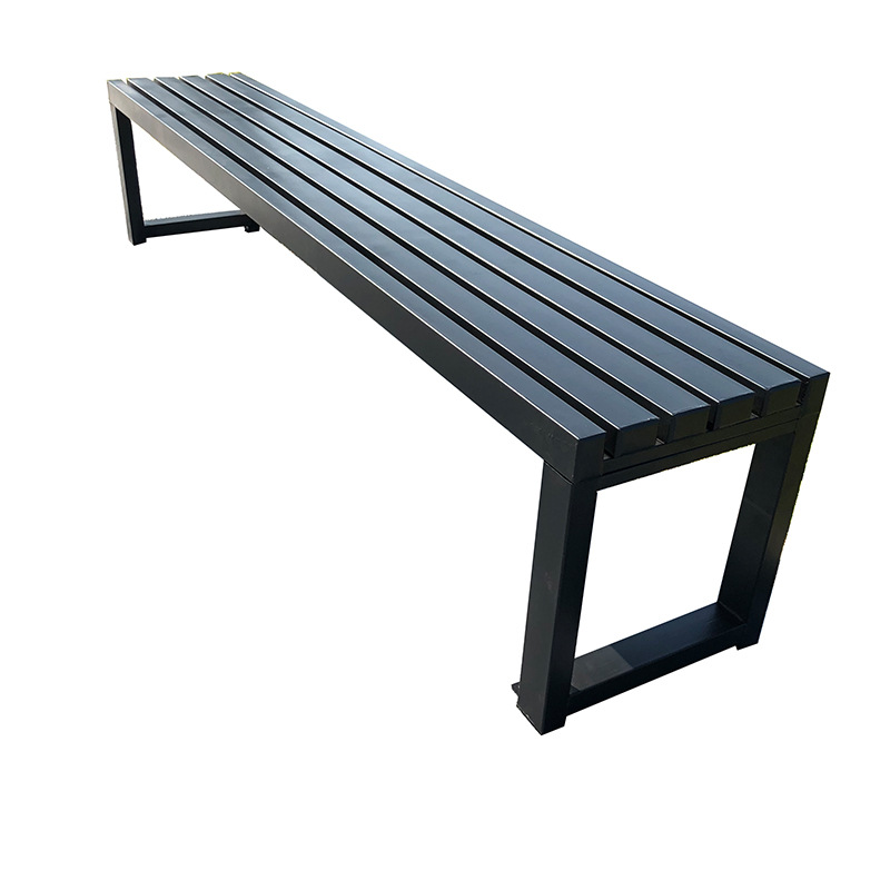 Contemporary Metal Frame Patio Bench
