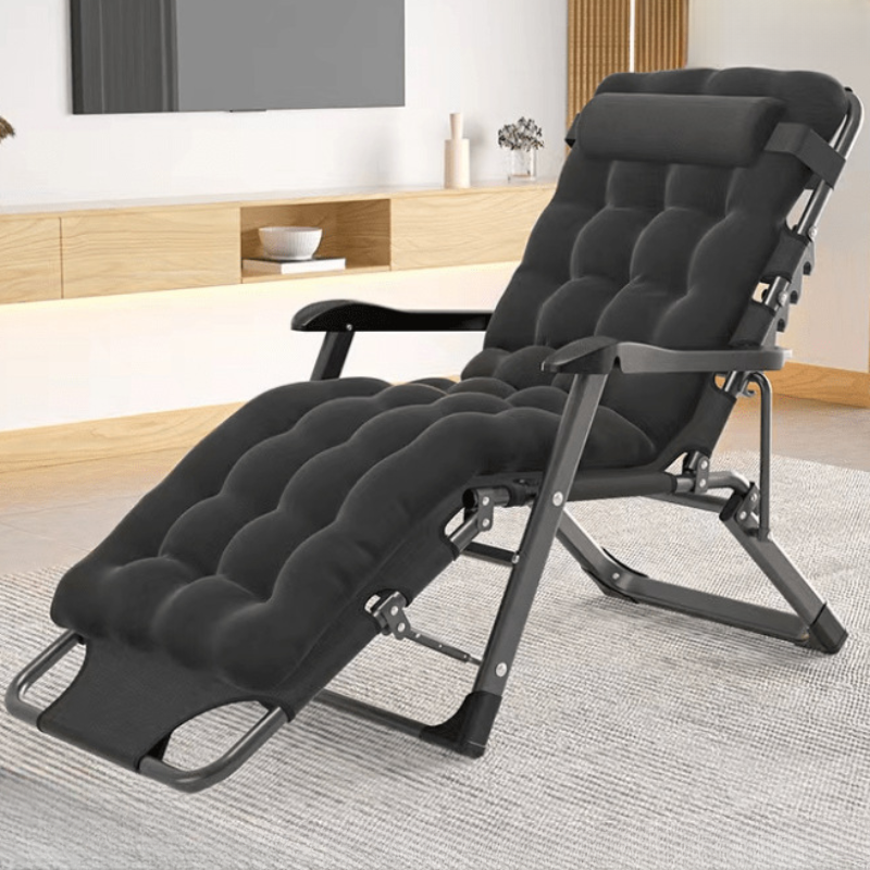 Azure/Auburn Chair Recliner with Alloy Frame, Non Rocking Base, Fold Away, Removable Cushion, Locking Back Angle, and Headrest