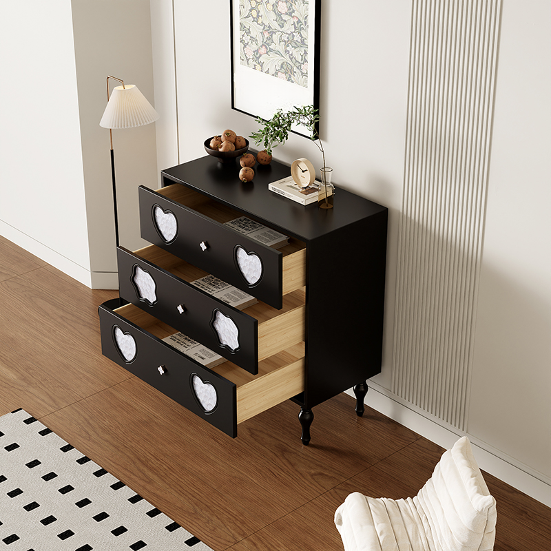 Modish Hardwood Lingerie Chest with 3 Drawers, Vertical Orientation