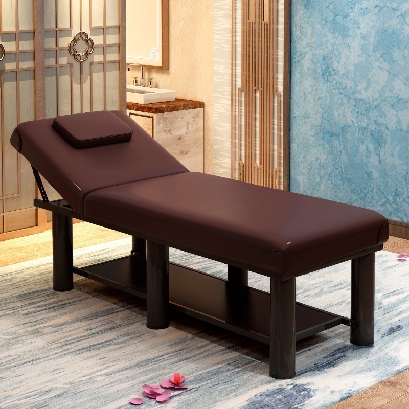 Fixed Height Steel Trestle Base Facial Bed with Rectangle Top