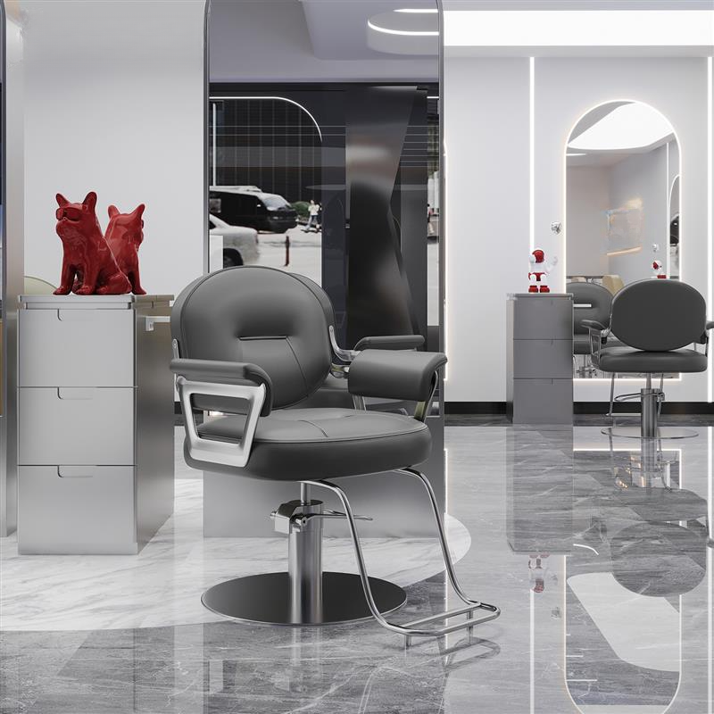 Adjustable Oblong Solid Colour Styling Chair with Electroplate Frame and Footrest