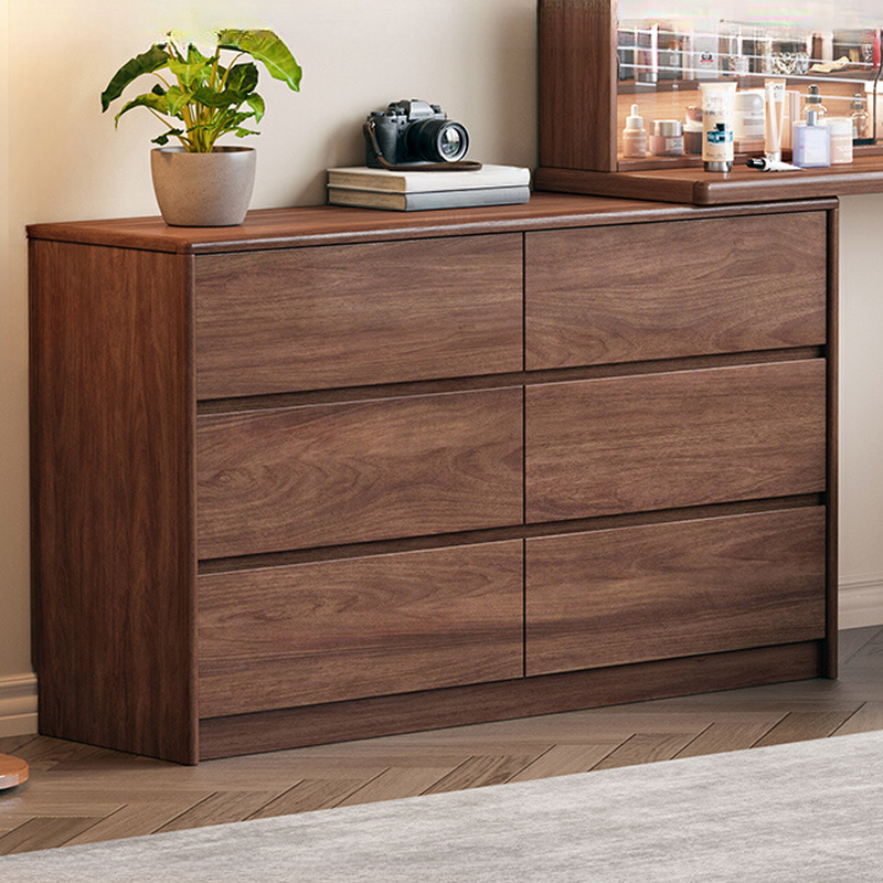 Auburn Art Deco Hardwood Console Dresser/Bachelor Chest with 6 Drawers/3 Drawers, Horizontal/Vertical Orientation