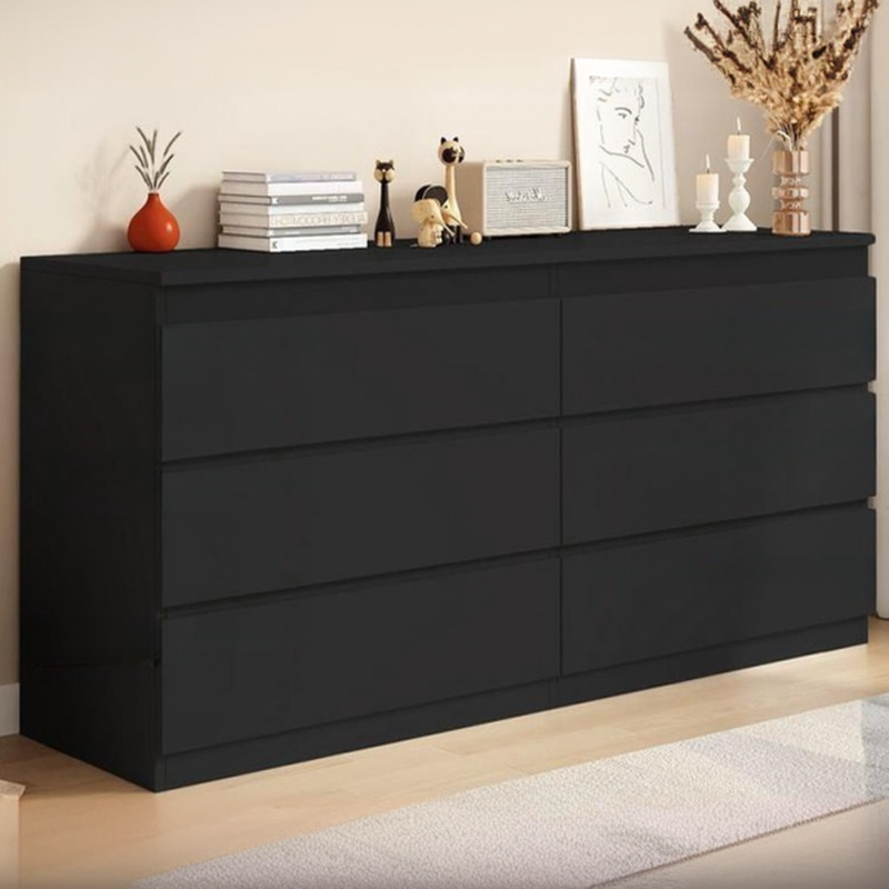 Ink Art Deco Hardwood Console Dresser/Bachelor Chest/Lingerie Chest with 6 Drawers/8 Drawers/4 Drawers, Horizontal/Vertical Orientation