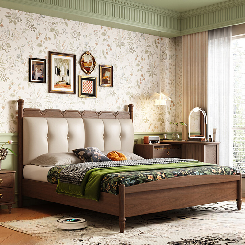 Auburn Art Deco Platform Storage Bed/Panel Bed with Ash Wood Frame and Sponge Fill