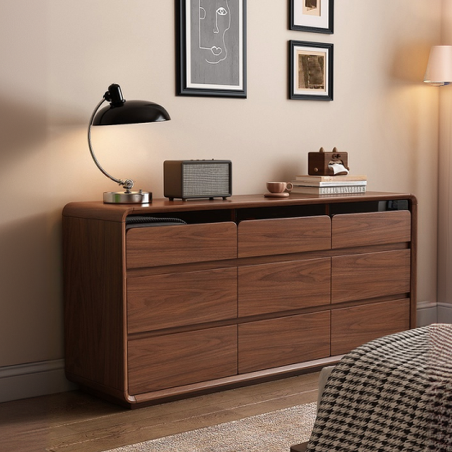 Minimalist Sepia Timber Horizontal/Vertical Console Dresser/Lingerie Chest with 6 Drawers/5 Drawers/8 Drawers