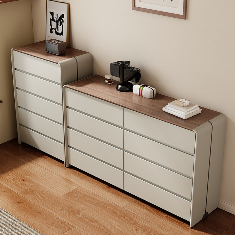 White Casual Hardwood Semainier/Console Dresser with 5/8 Drawers in Vertical/Horizontal Orientation