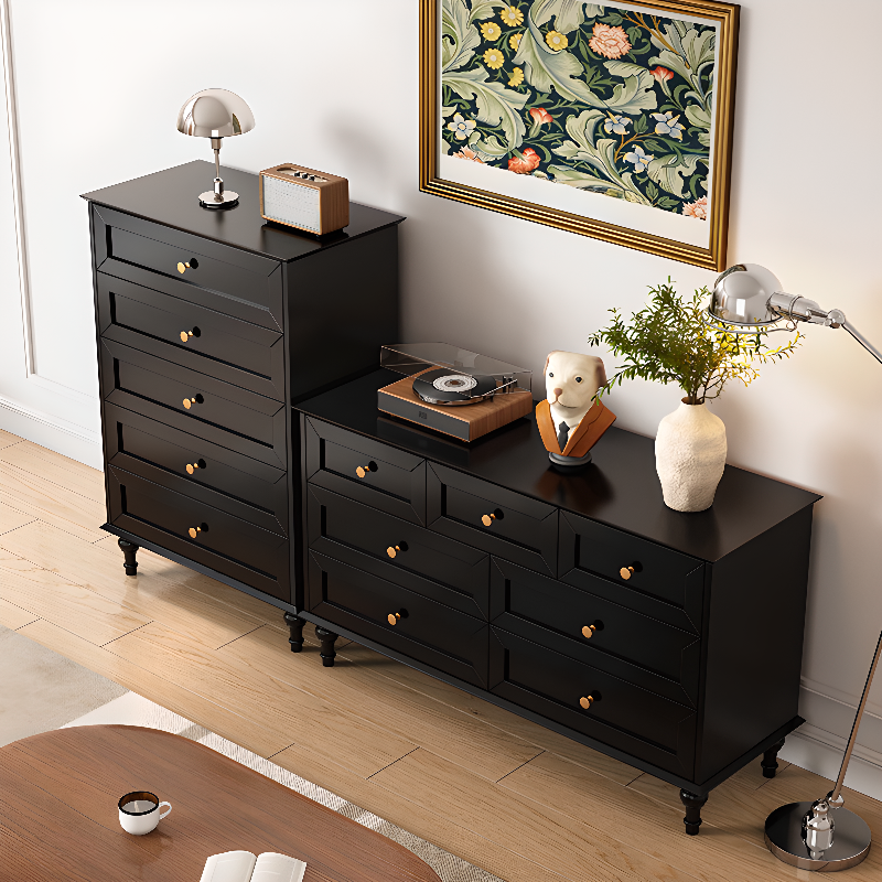 Ink Casual Manufactured Wood Console Dresser/Semainier/Bachelor Chest with 9 Drawers/7 Drawers/5 Drawers, Horizontal/Vertical Orientation