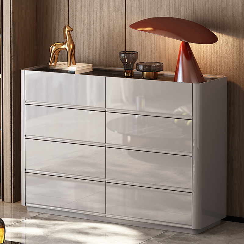 Art Deco White Natural Wood Vertical/Horizontal Console Dresser/Bachelor Chest/Semainier with 6 Drawers/4 Drawers/5 Drawers