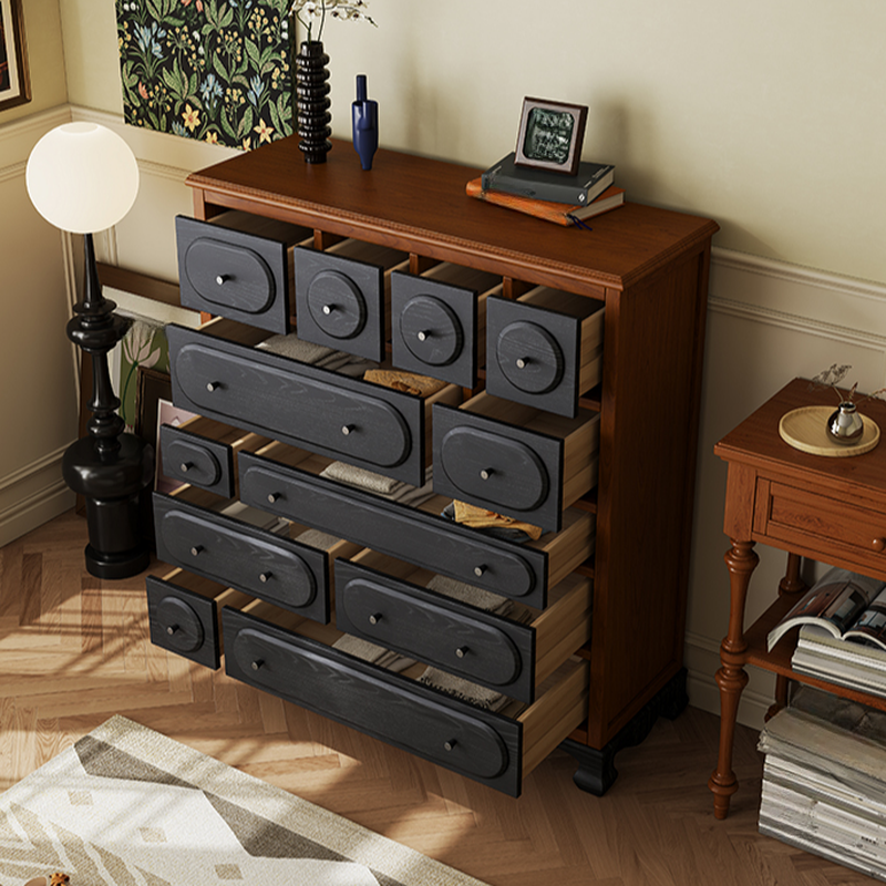 Casual Horizontal Console Dresser with 12 Drawers