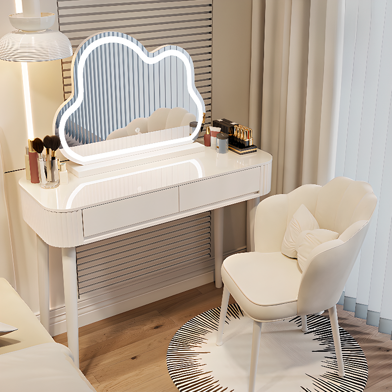 Ground Design Makeup Vanity with Push-Pull, 2-in-1 Feature, and Tabletop Storage