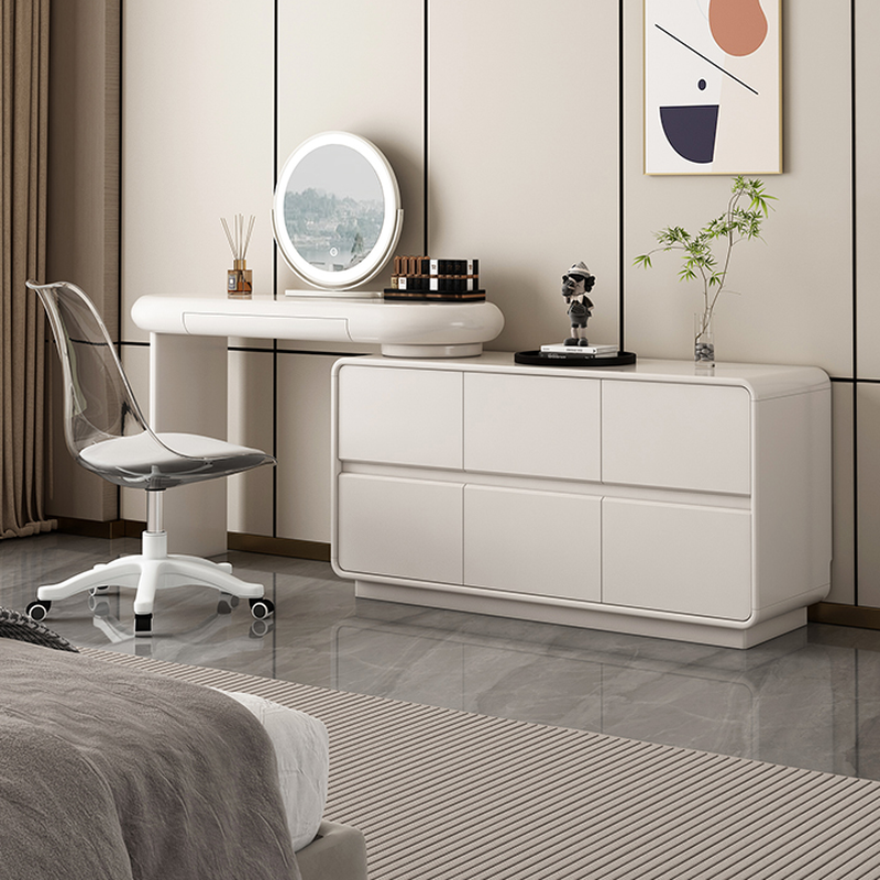 L-Shape Makeup Vanity with 7 Drawers, Scalable, Sliding, 2-in-1, Tabletop Storage