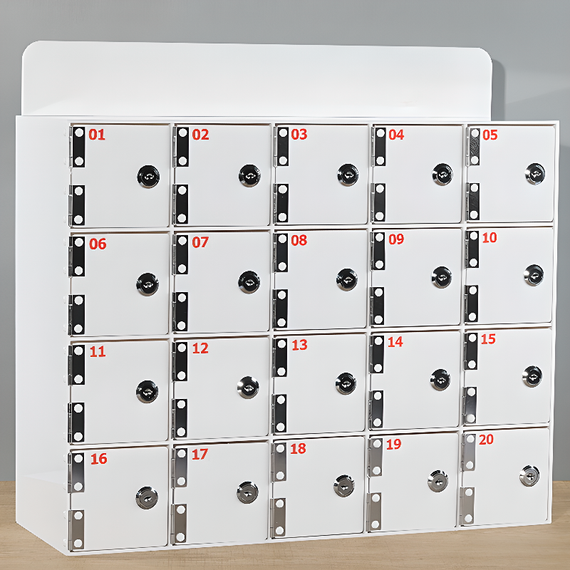 4-layer Chalk 5-Wide or more Polymer Compound Employee Lockers with Lock, Robust Door and 10 or More Compartments