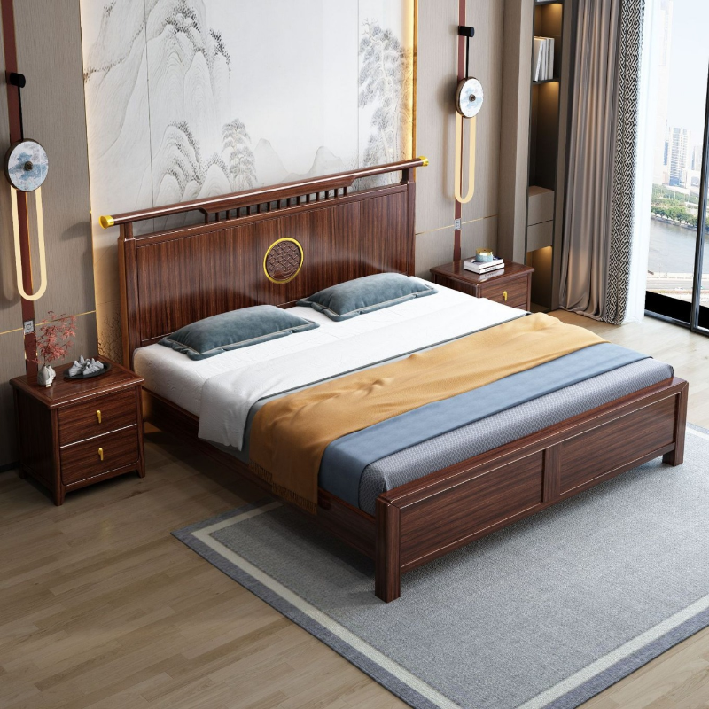 Auburn Art Deco Panel Bed with Timber Frame