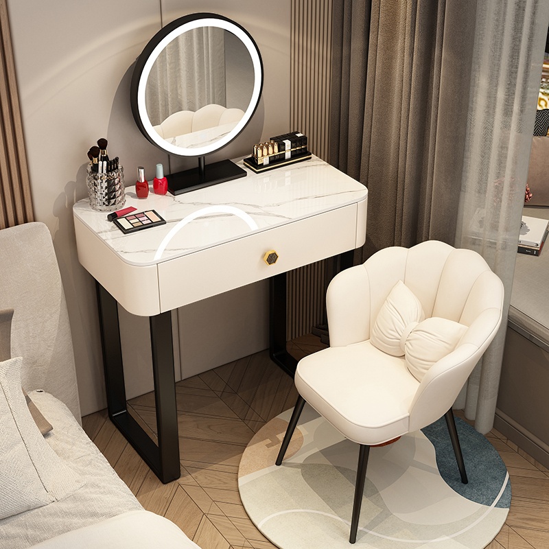 Sleeping Room Vanity Set with Lighting System, Push-Pull, and Adjustable Touch Brightness