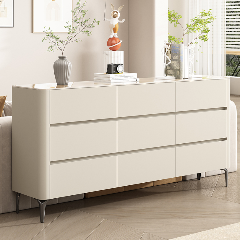 White Trendy Manufactured Wood Multi-Drawer Console Dresser/Semainier/Bachelor Chest in Various Orientations