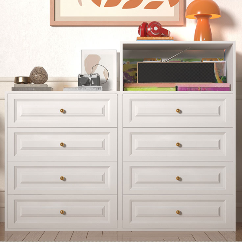 Contemporary Chalk Vertical/Horizontal Semainier/Console Dresser with 6 Drawers/3 Drawers/4 Drawers in Alloy