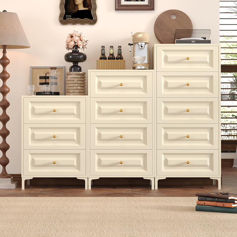 Chic Light Yellow Iron Semainier/Console Dresser in Trendy Style