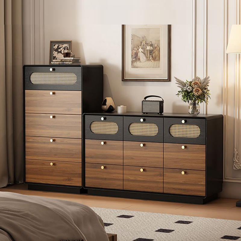 Pecan Simplistic Reclaimed Wood Double Dresser in Horizontal Orientation