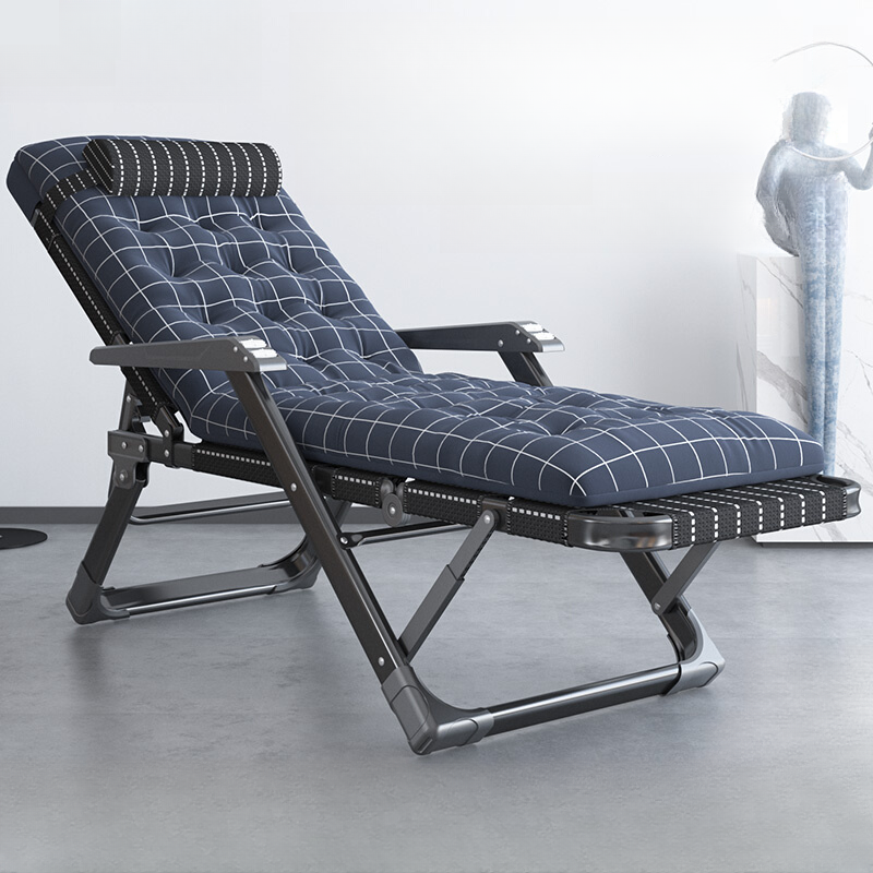 Checkered Space-saving Arm Recliner with Headrest