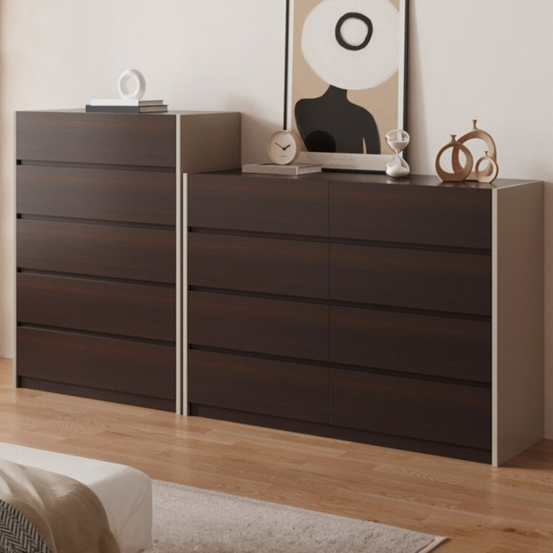 Art Deco Sepia Horizontal/Vertical Bachelor Chest/Console Dresser/Semainier with Timber 8 Drawers/3 Drawers/5 Drawers