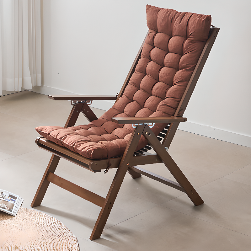 Sepia Legged Arm Recliner with Pop Up Foldable Design and Foot Stand