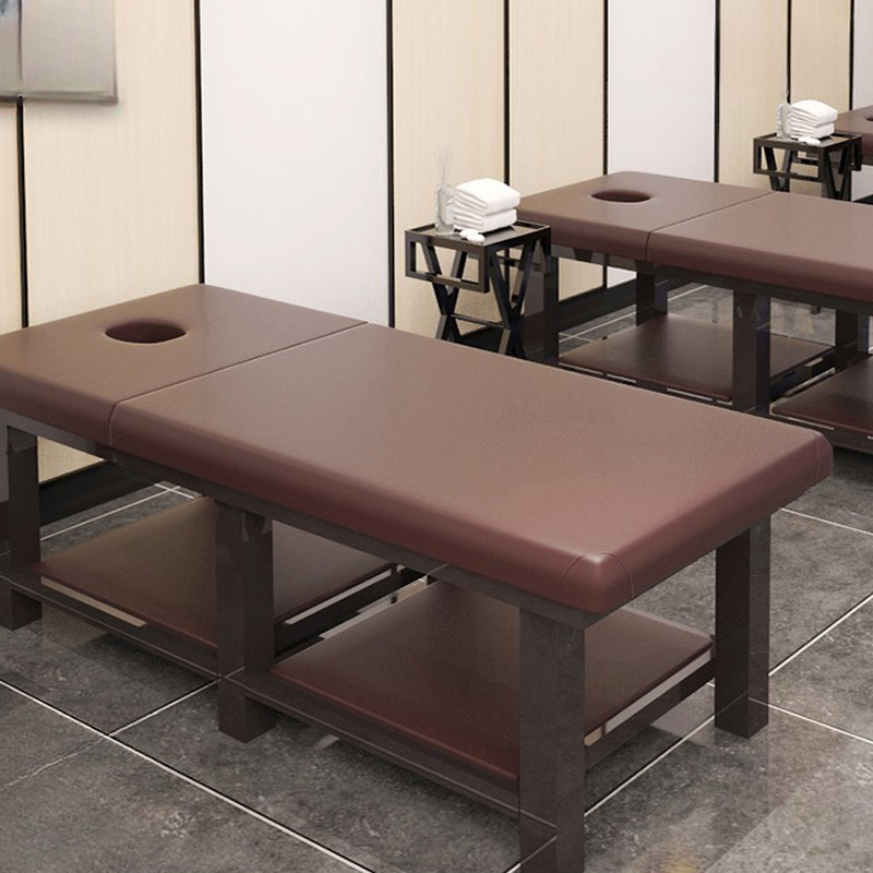 Water-Resistant Alloy Facial Bed with Rectangle Slab Base and Protective Feet
