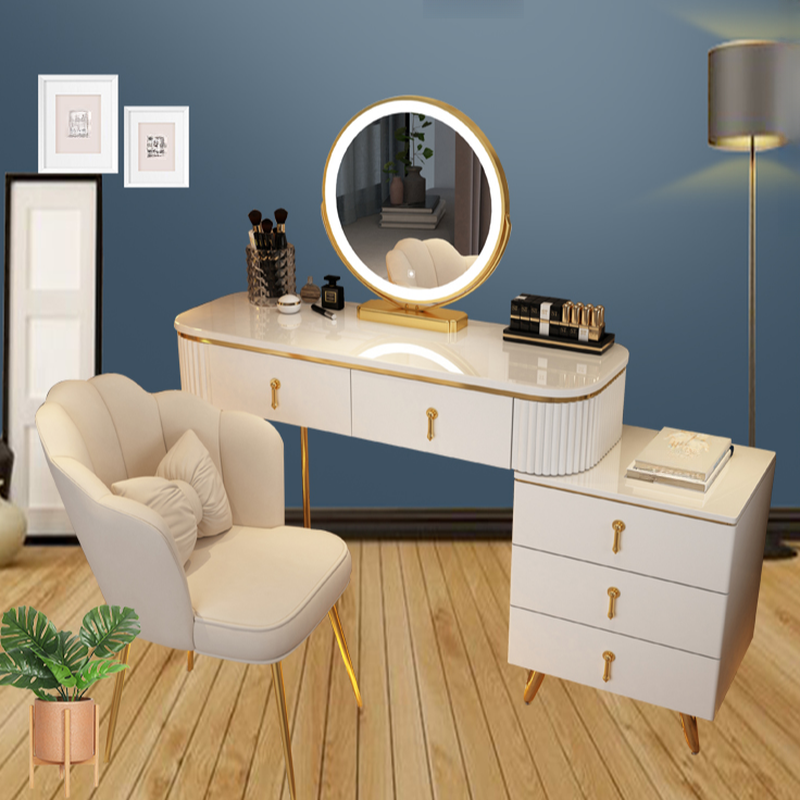 Sleeping Room Vanity Set with Lighting System, Scalable, 2-in-1, Adjustable Touch and Brightness
