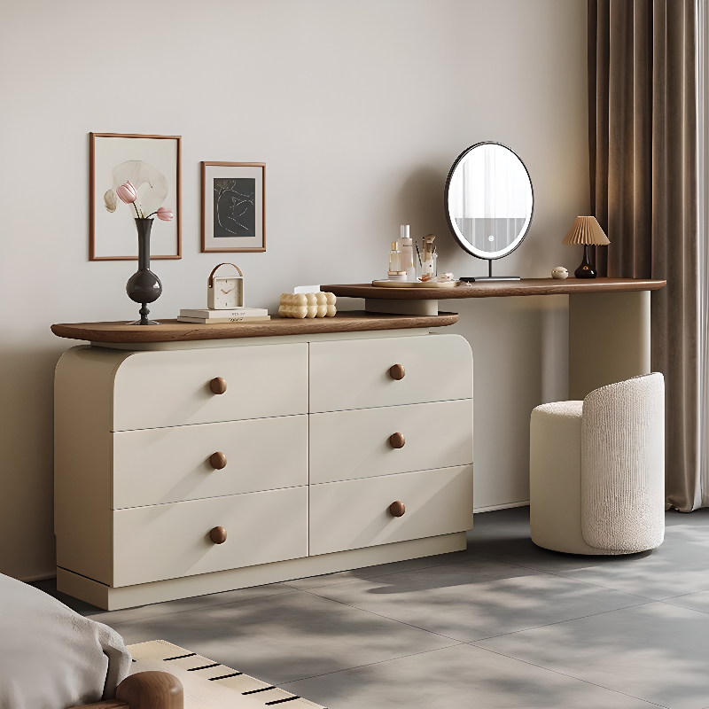 Sepia Vanity Set with Scalable Lighting System and 2-in-1 Feature, Adjustable Touch and Brightness for Sleeping Room