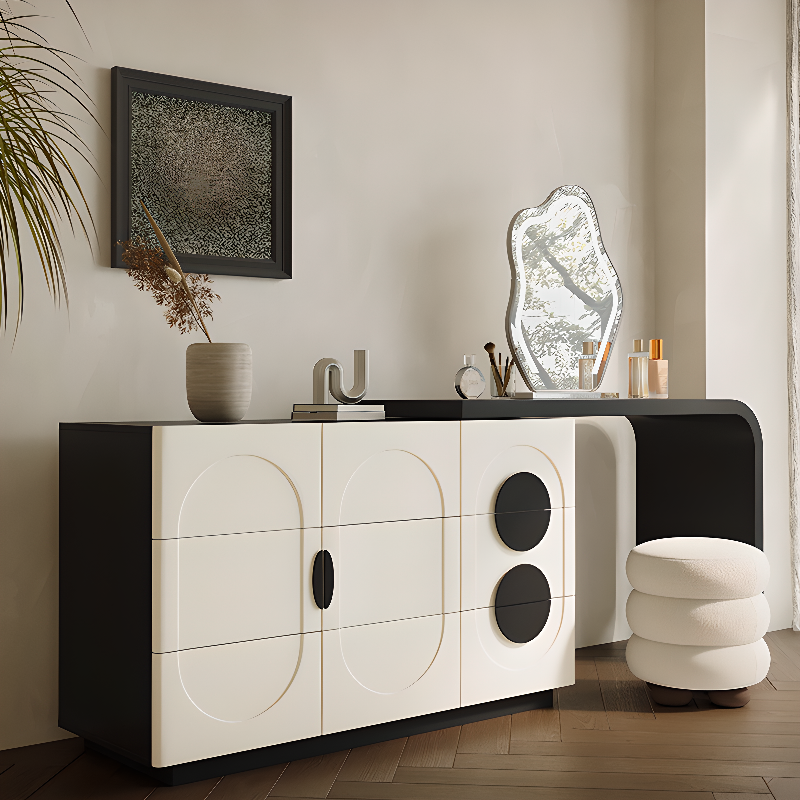 Scalable 2-in-1 Vanity Set with Door, Adjustable Touch and Brightness Lighting System for Sleeping Room