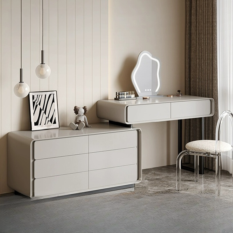 Sleeping Room Vanity Set with Scalable 2-in-1 Design, Adjustable Touch and Brightness, Lighting System