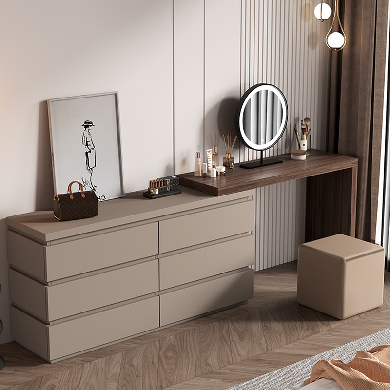 Push-Pull L-Shape Scalable Makeup Vanity for Sleeping Quarters, 2-in-1