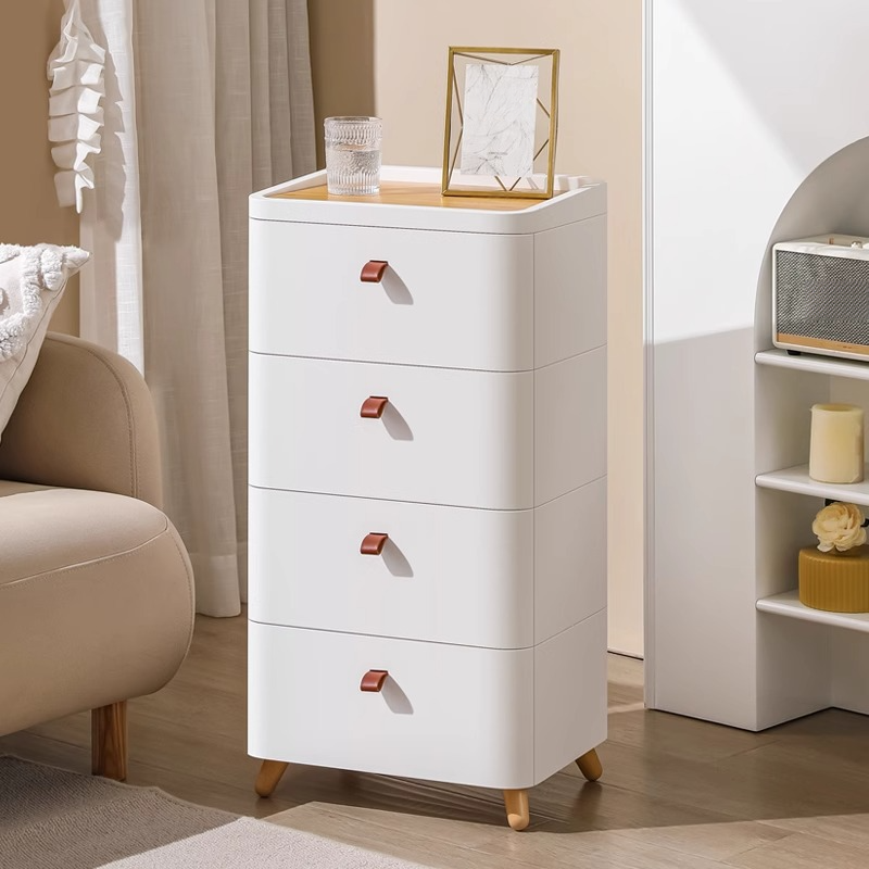 Chalk Simple Plastic & Acrylic Lingerie Chest with Multiple Drawers in Vertical Orientation