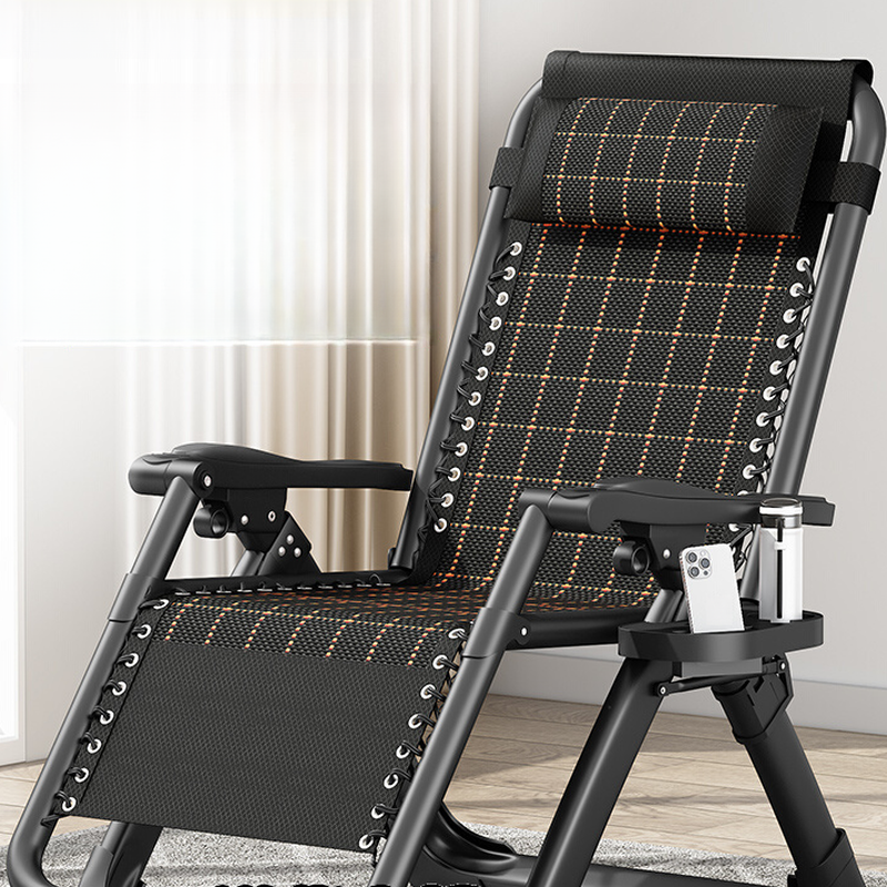 Modish Non Rocking Metal Base Auburn/Midnight Black Recline Chairs with Lumbar Support, Locking Back Angle and Independent Foot Movement